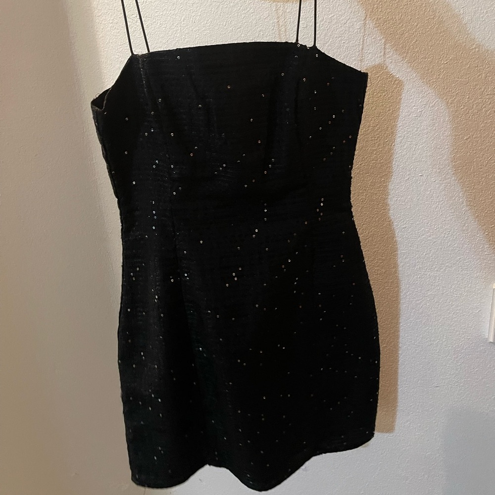 Mini black sparkly dress
